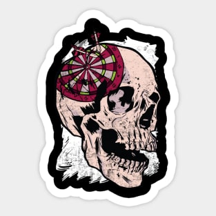 Dartboard Skull Funny Darts Player Sticker